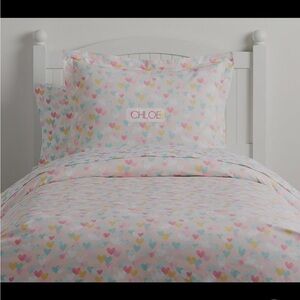 Pottery Barn Multicolor Heart Bedding Set